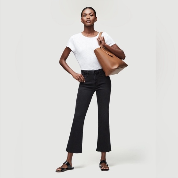 Frame Denim Denim - BOGO! FRAME Le Crop Mini Boot Raw Edge in Kerry Black Denim Jeans Size 27